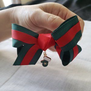 2 Pcs Handmade Christmas bows Hair clips